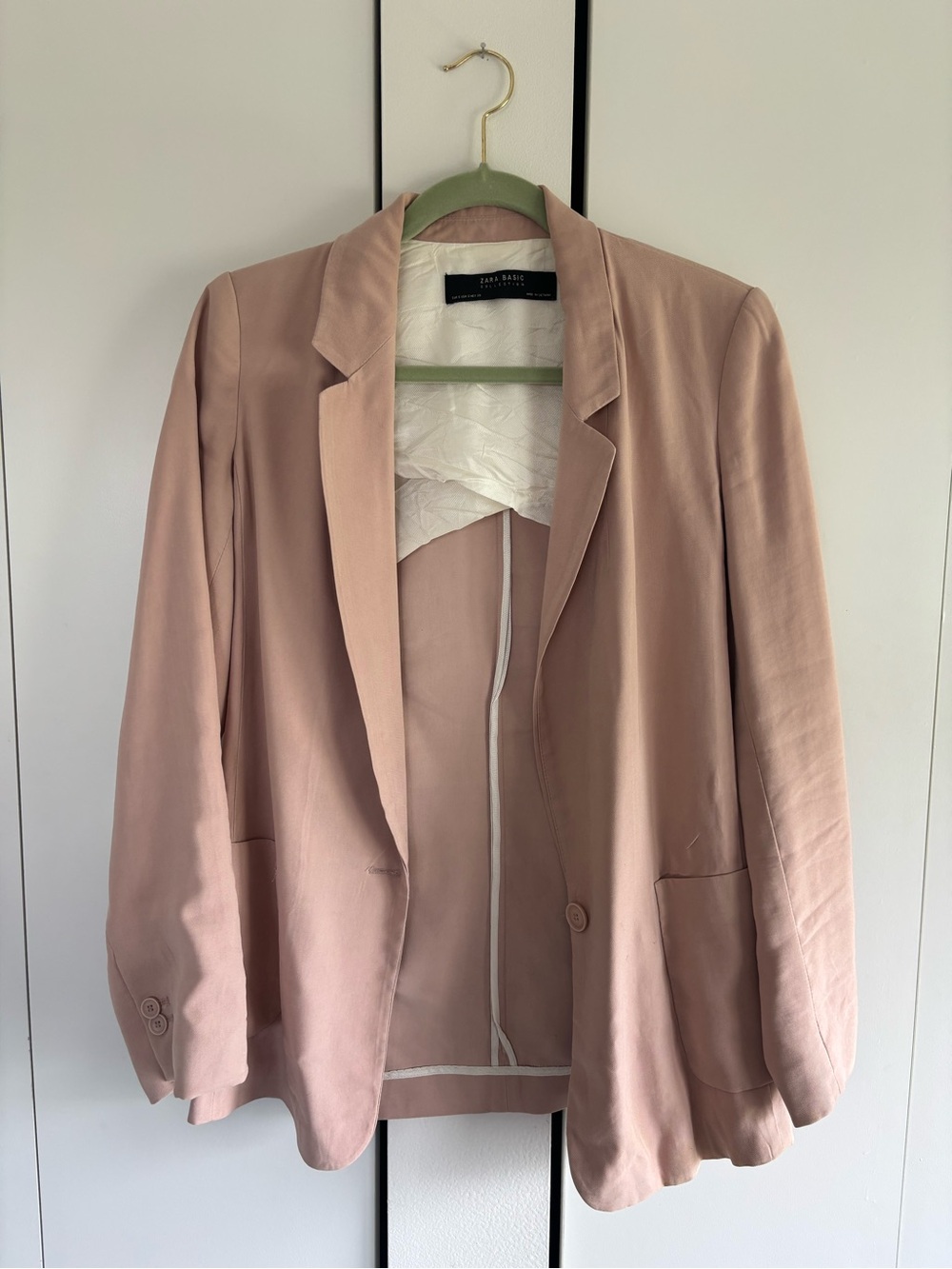 Zara Dusty Rose Single-Button Blazer